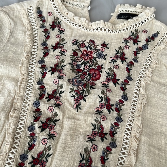 ZARA Chic Floral Boho Style Embroidered Long Sleeve Top - Picture 6 of 6